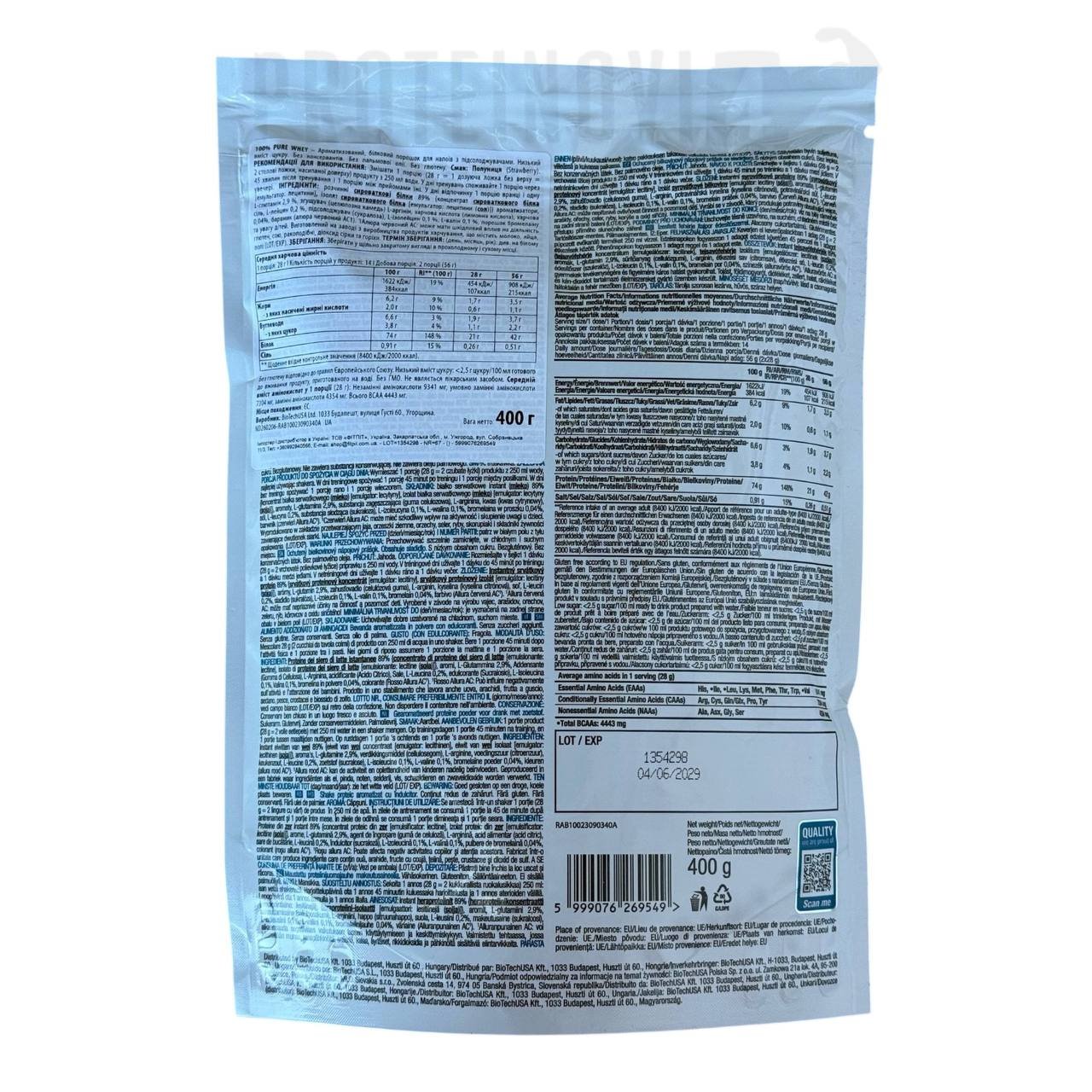 BioTech 100% Pure Whey 400g