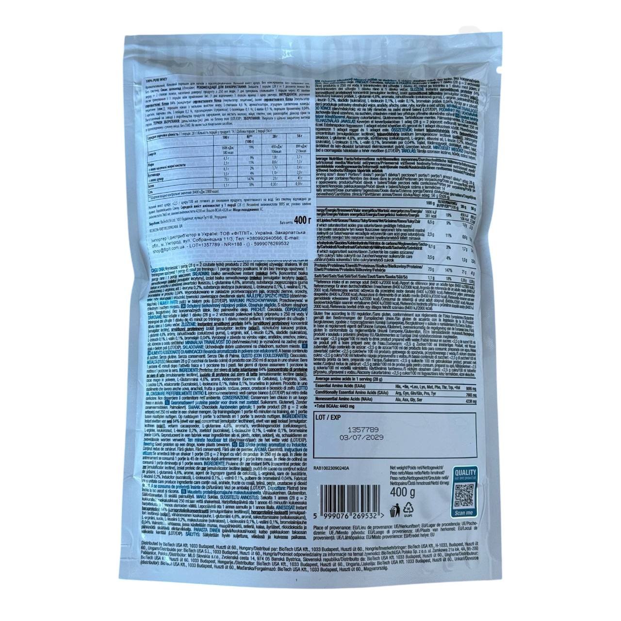BioTech 100% Pure Whey 400g