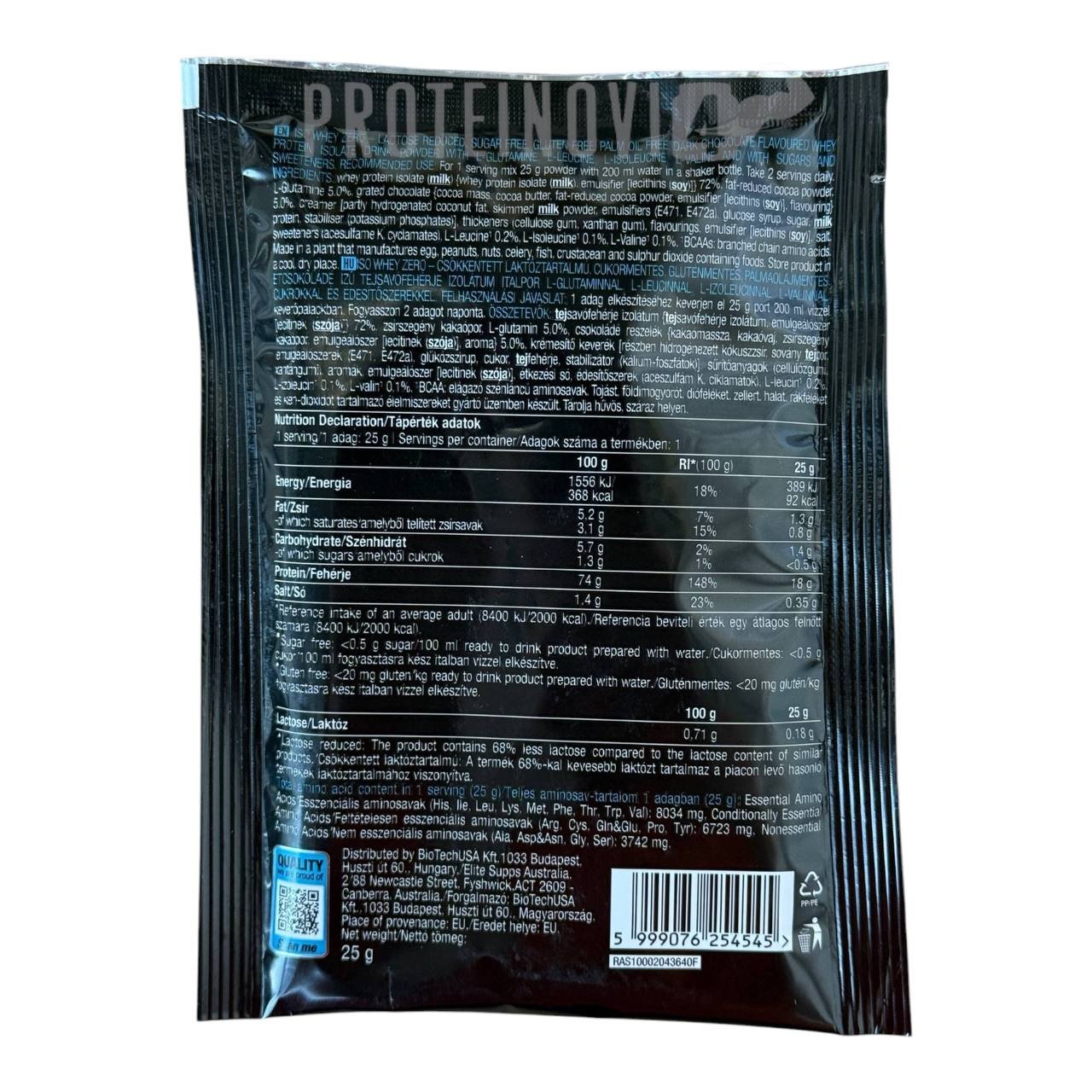 BioTech Iso Whey Zero 25g пробник