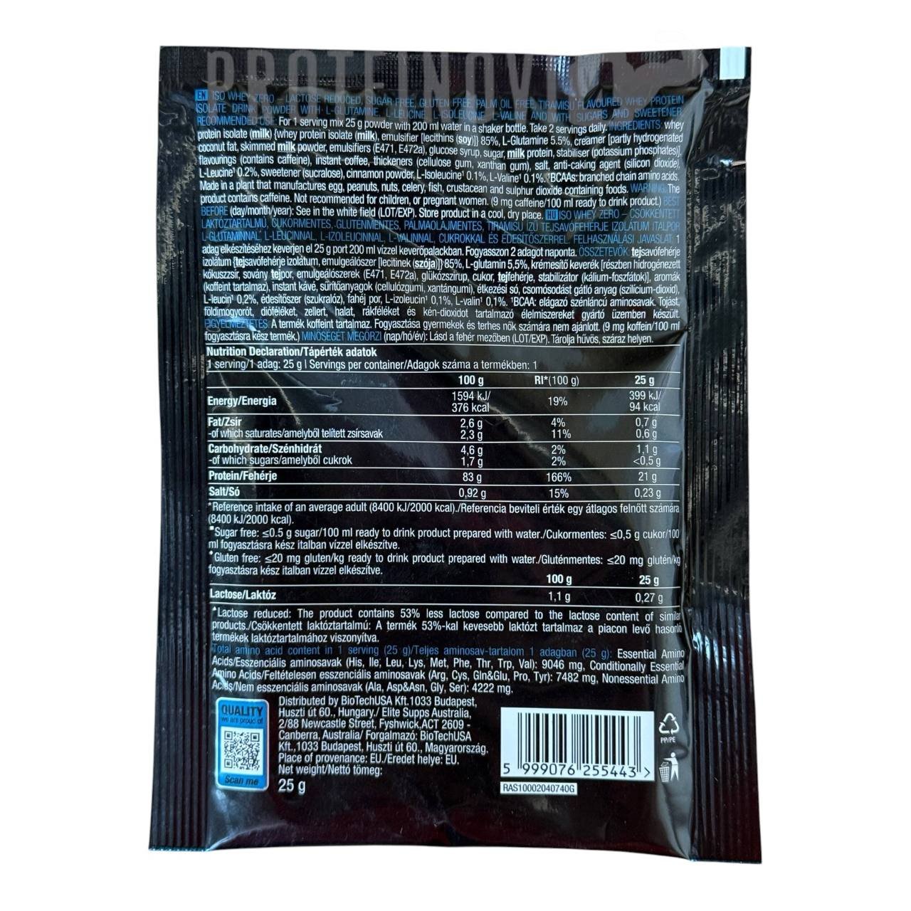BioTech Iso Whey Zero 25g пробник