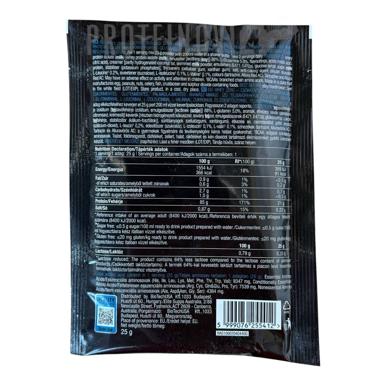 BioTech Iso Whey Zero 25g пробник