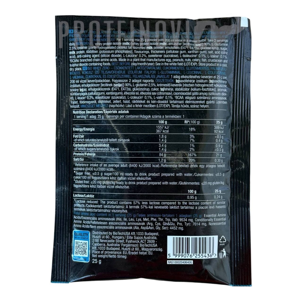 BioTech Iso Whey Zero 25g пробник