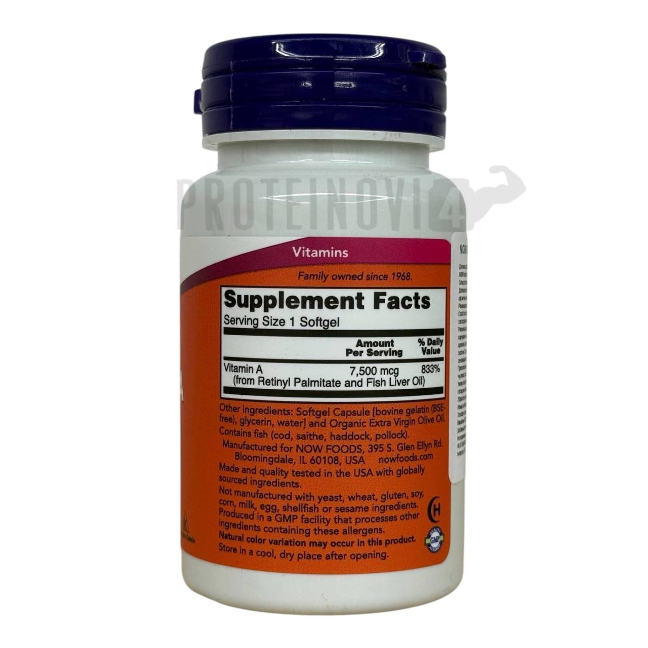 NOW Vitamin A 25000IU 100VegCaps