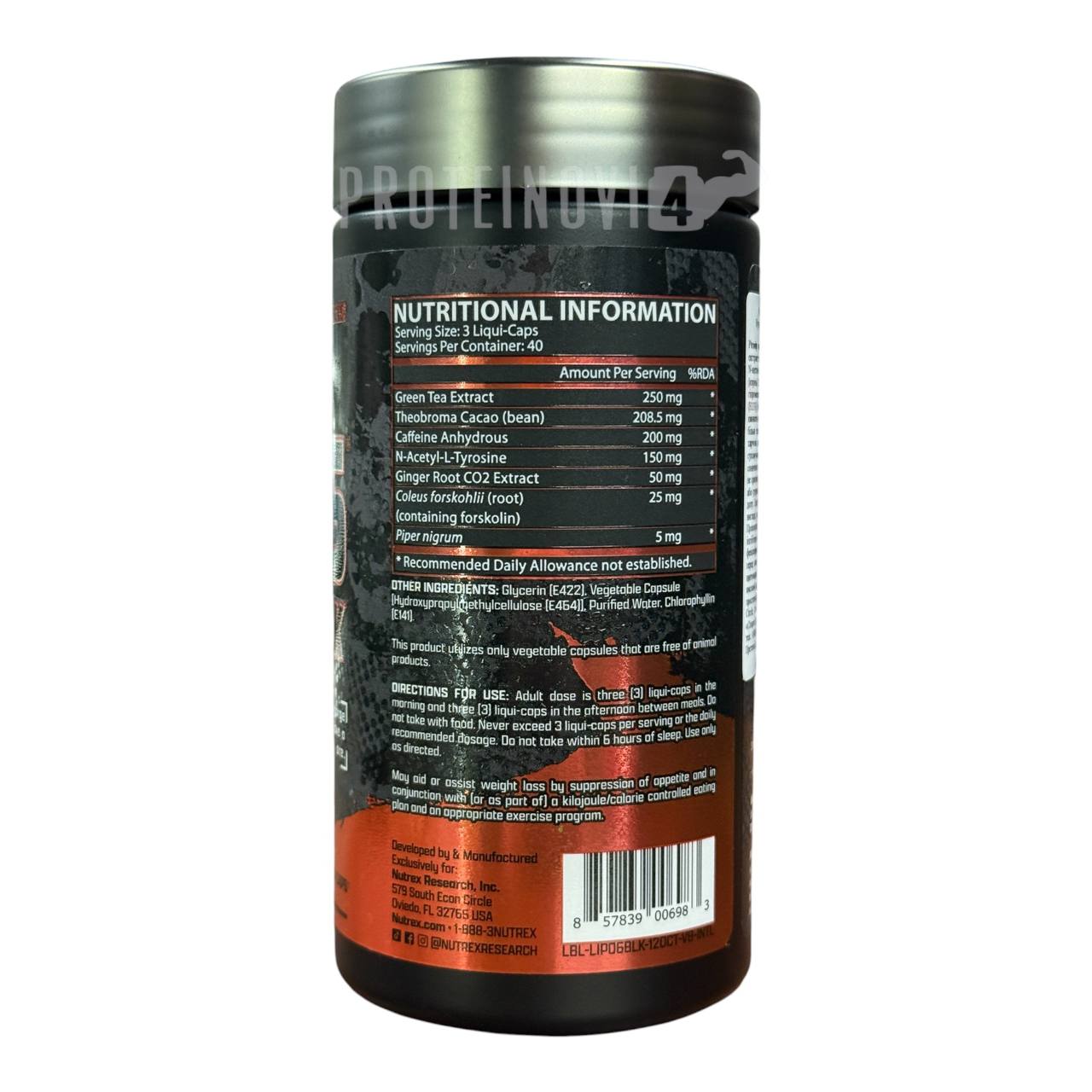 Nutrex Lipo 6 Black Weight Loss Support 120caps