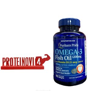Puritans Pride Omega 3 Fish Oil 1200mg plus Vitamin D3 90softgels