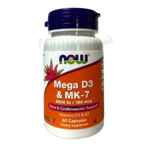 NOW Mega D-3 5000IU & MK-7 180mg 60Caps