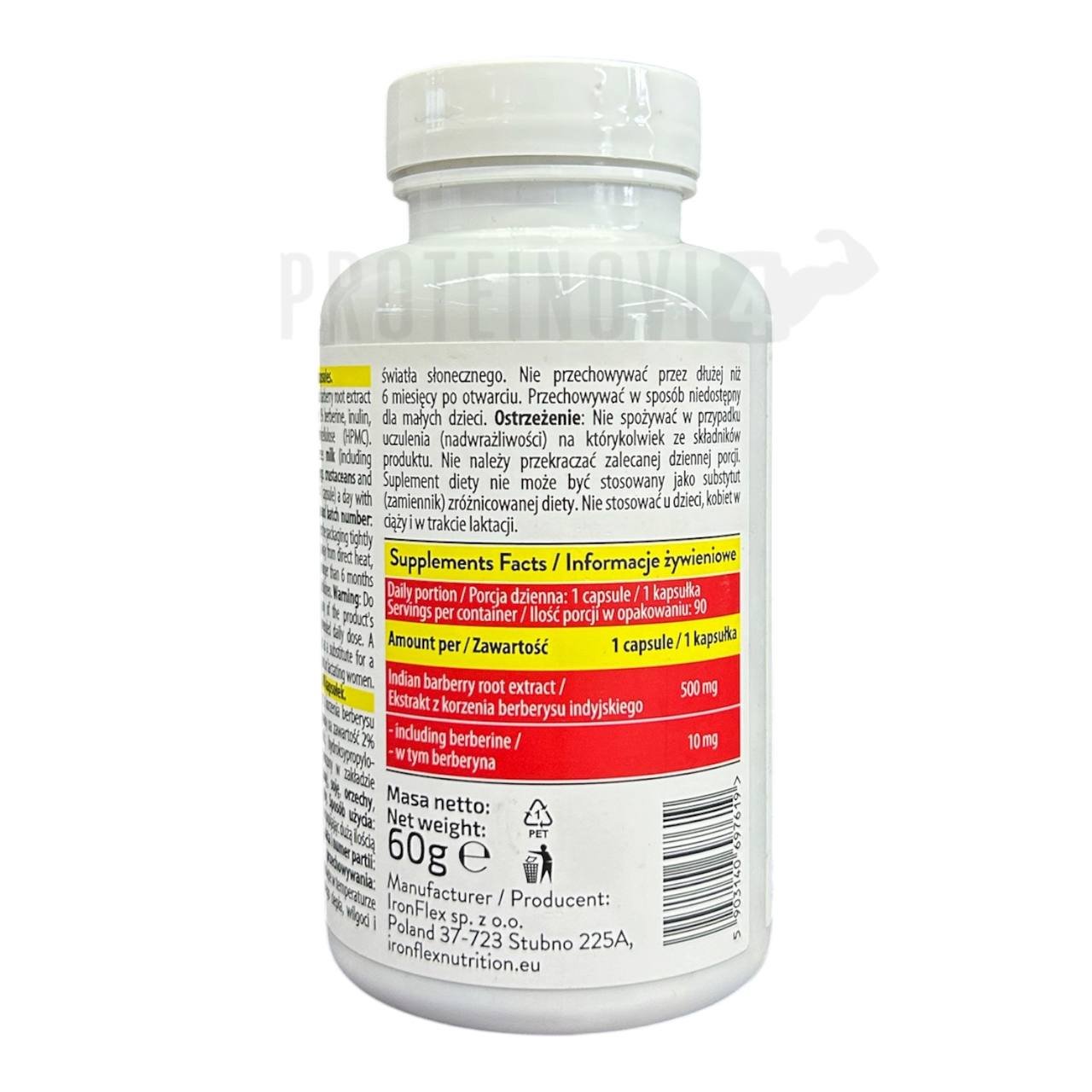IronFlex Berberine Extract 500mg 90vegcaps