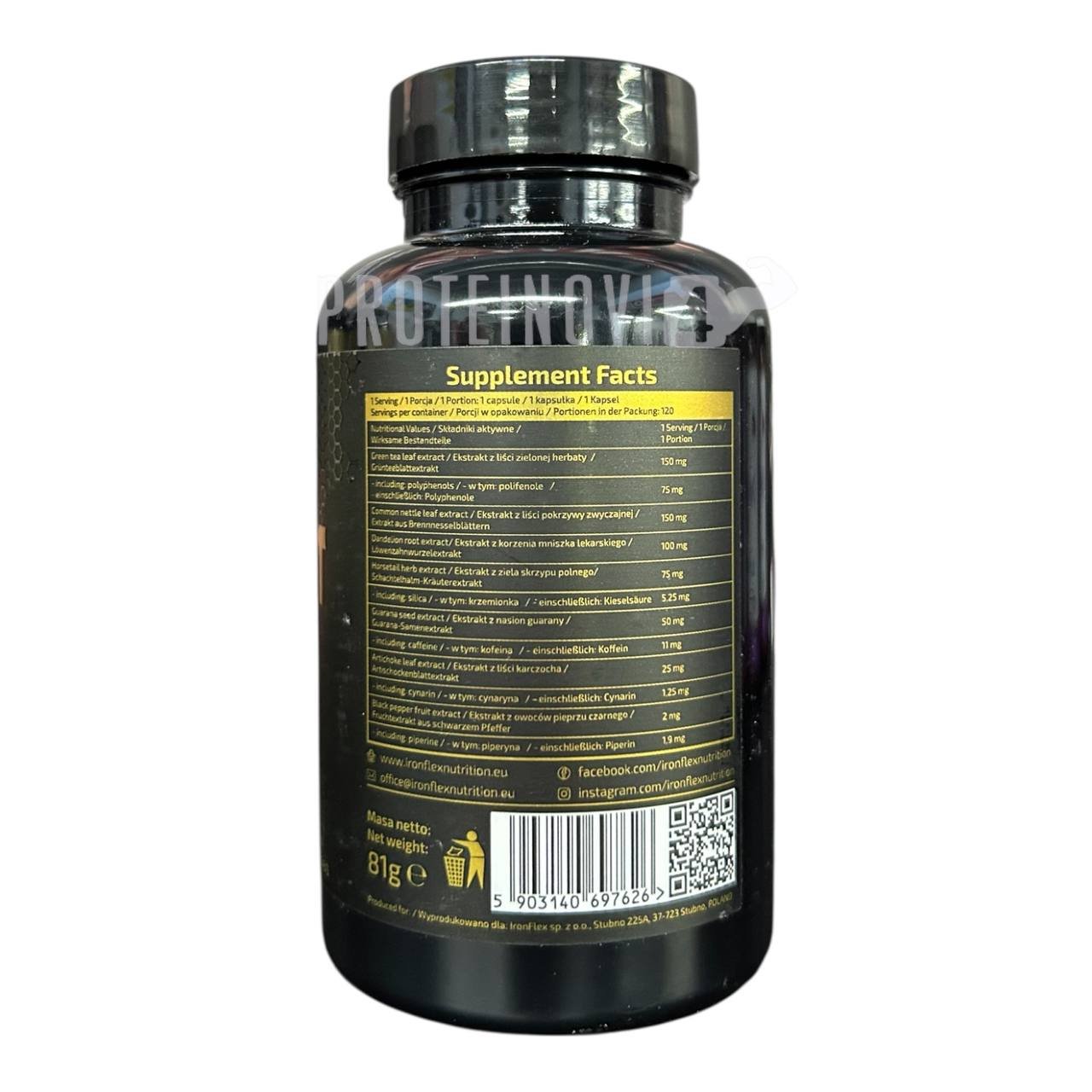 IronFlex Water Out Piperine 120VegCaps