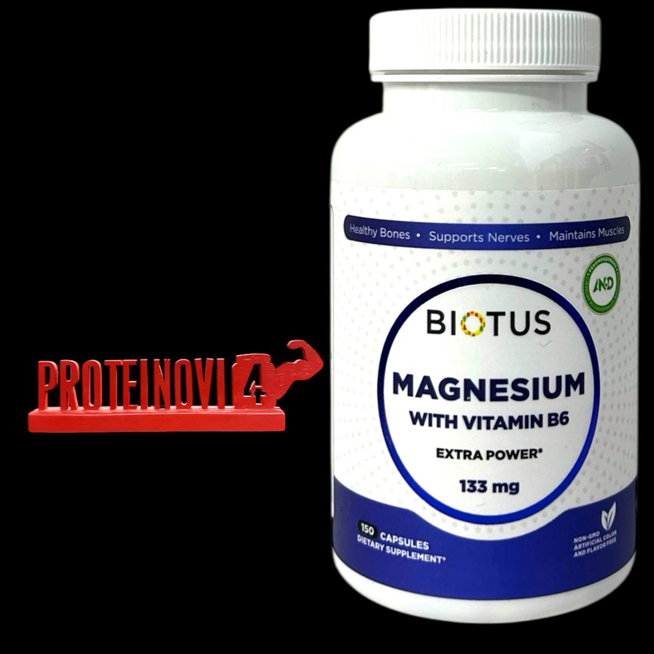 BIOTUS Magnesium with Vitamin B6 133mg 150Caps