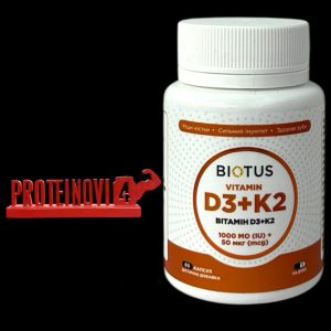BIOTUS Vitamin D3+K2 1000 IU/50mcg 60Caps