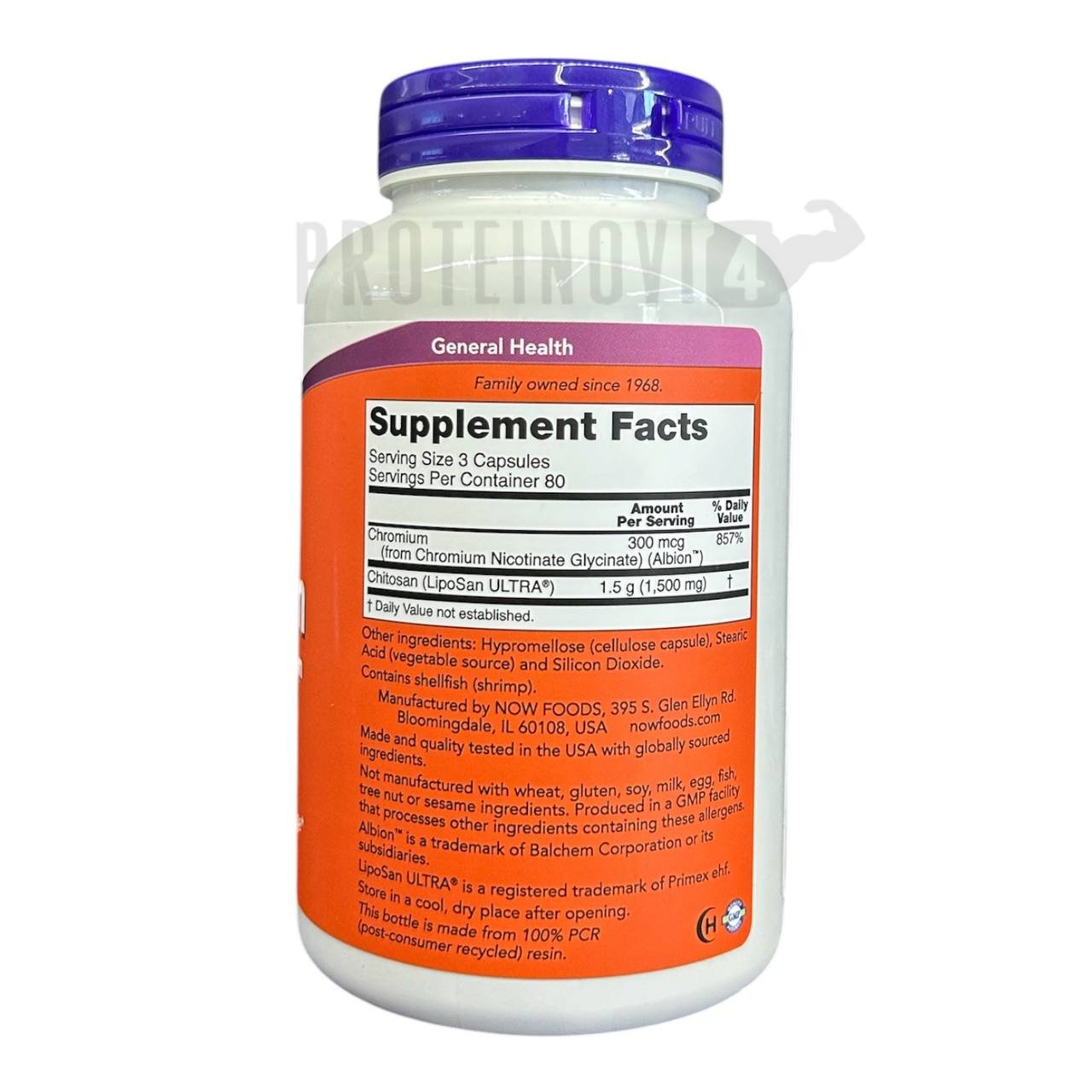 NOW Chitosan 500mg plus Chronium 240caps