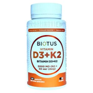 BIOTUS Vitamin D3+K2 5000 IU/50mcg 120Caps