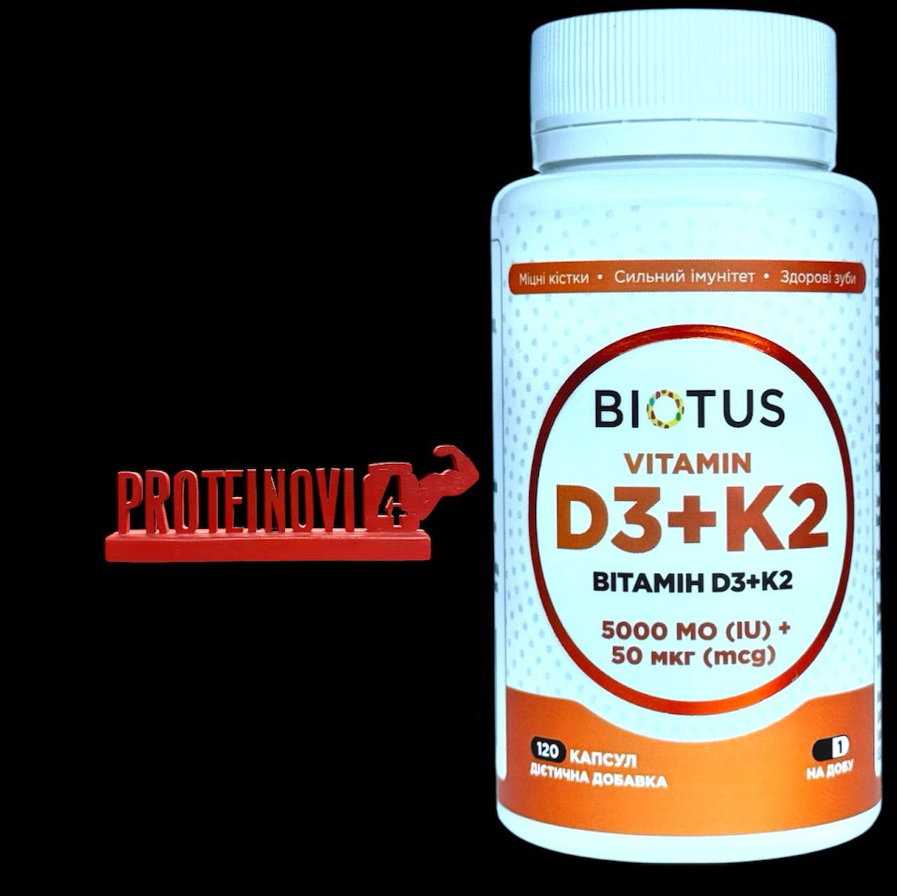 BIOTUS Vitamin D3+K2 5000 IU/50mcg 120Caps