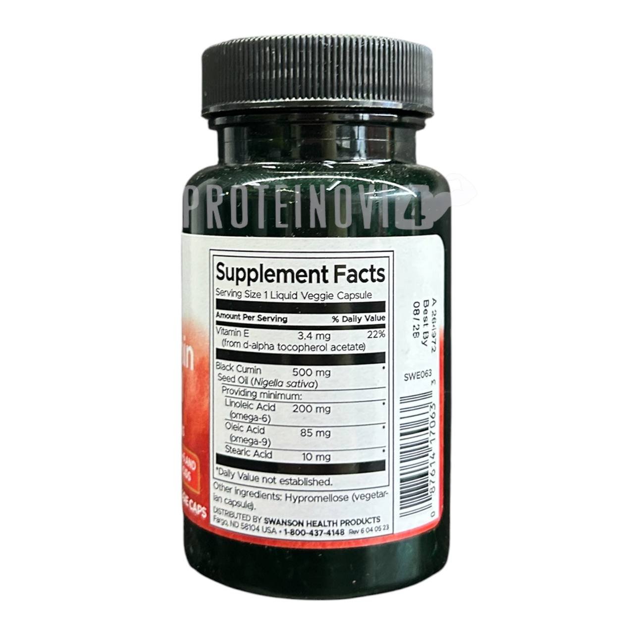 Swanson Black Cumin Seed Oil 500mg 60LiqVegCaps