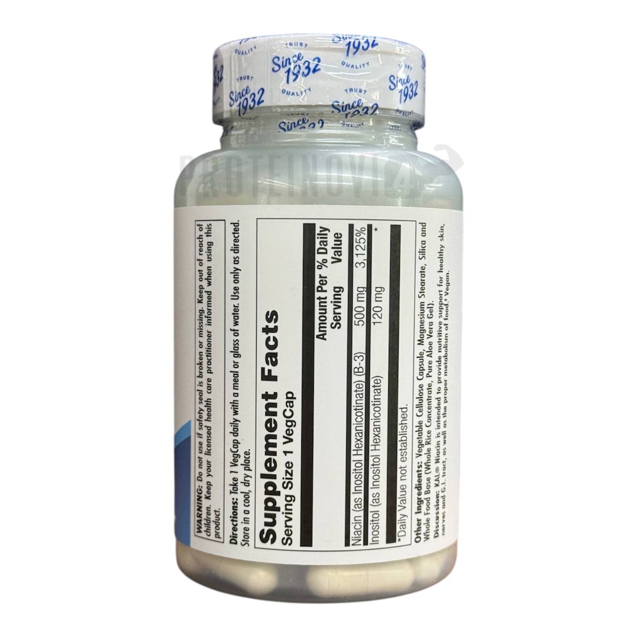 KAL Niacin Flush-Free 500mg 120VegCaps