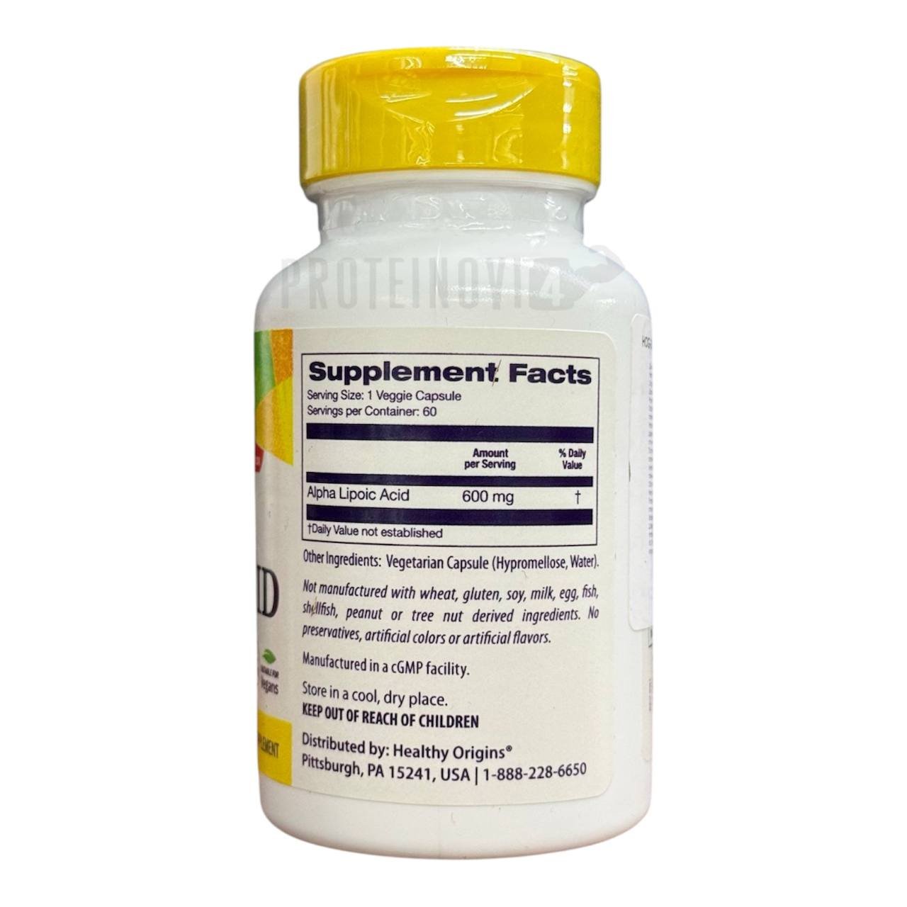 Healthy Origins Alpha Lipoic Acid 600mg 60caps