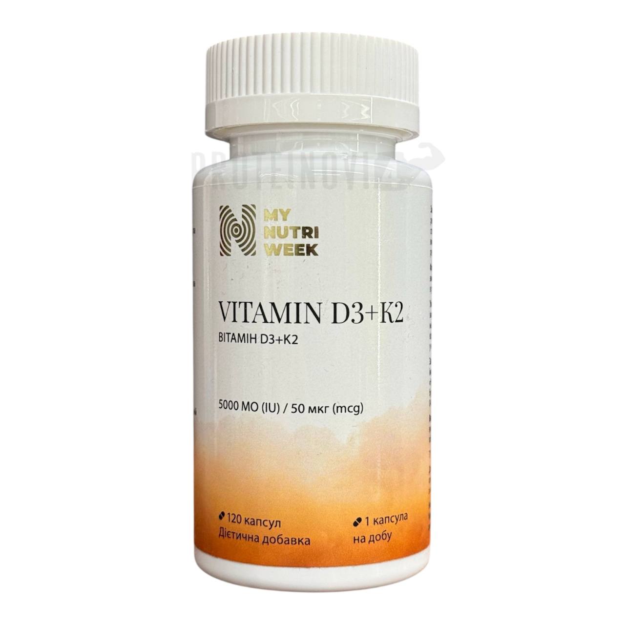 MyNutriWeek Vitamin D3+K2 5000IU/50mcg 120Caps