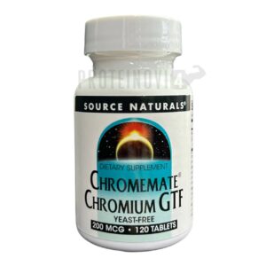 Source Naturals ChromeMate Chromium GTF 200mcg 120Tabs