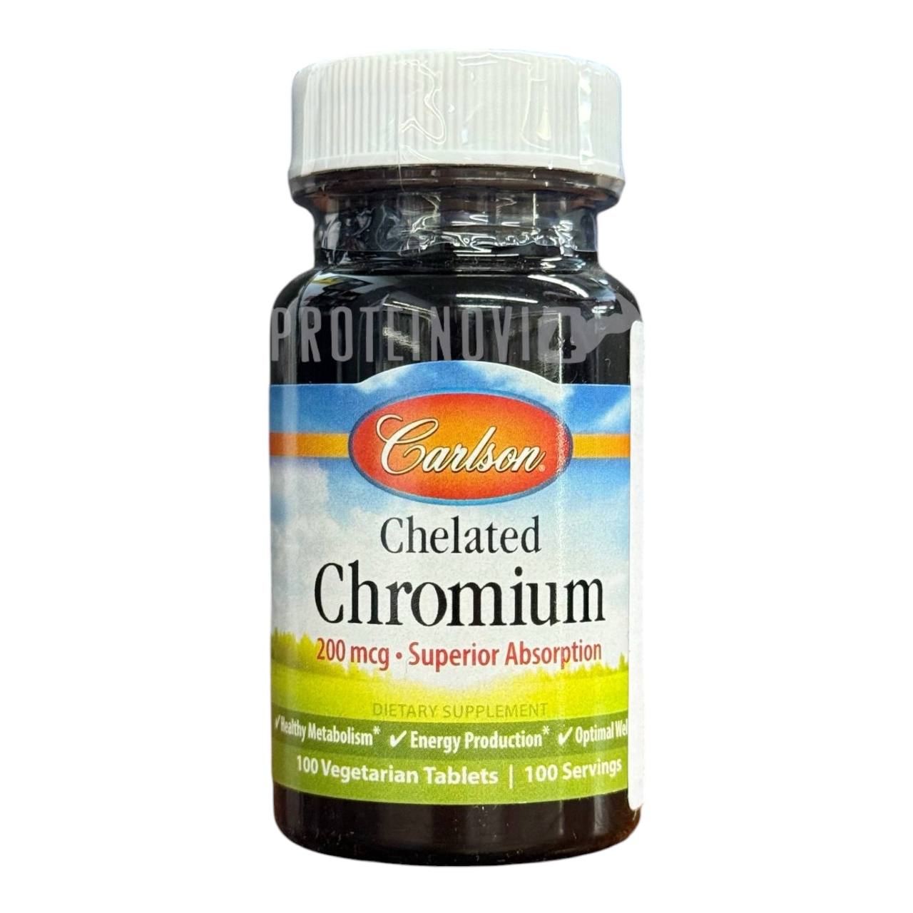 Carlson Chelated Chromium 200mcg 100VegTabs