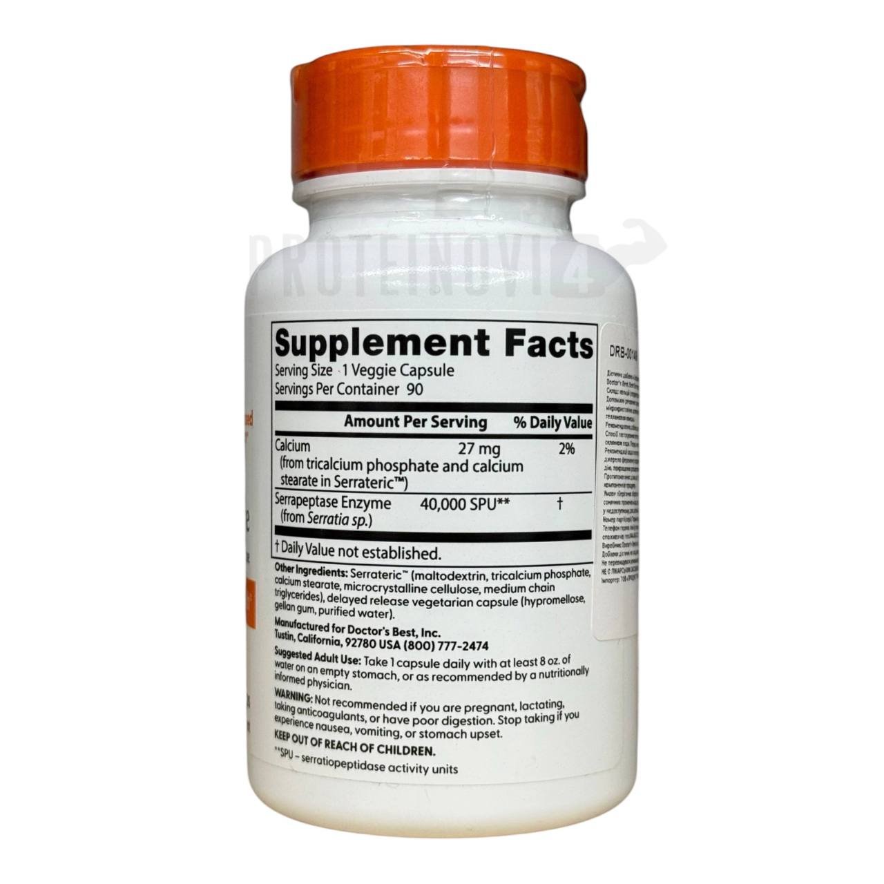 Doctor Best Serrapeptase 40.000 SPU 90VegCaps