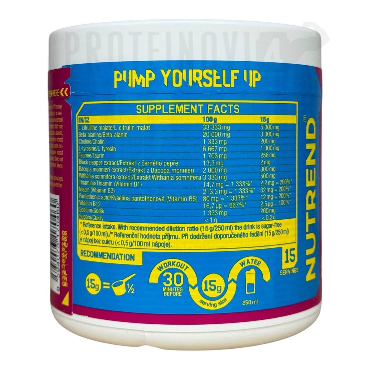 Nutrend Pump Pre-Workout Berry Splash 225g