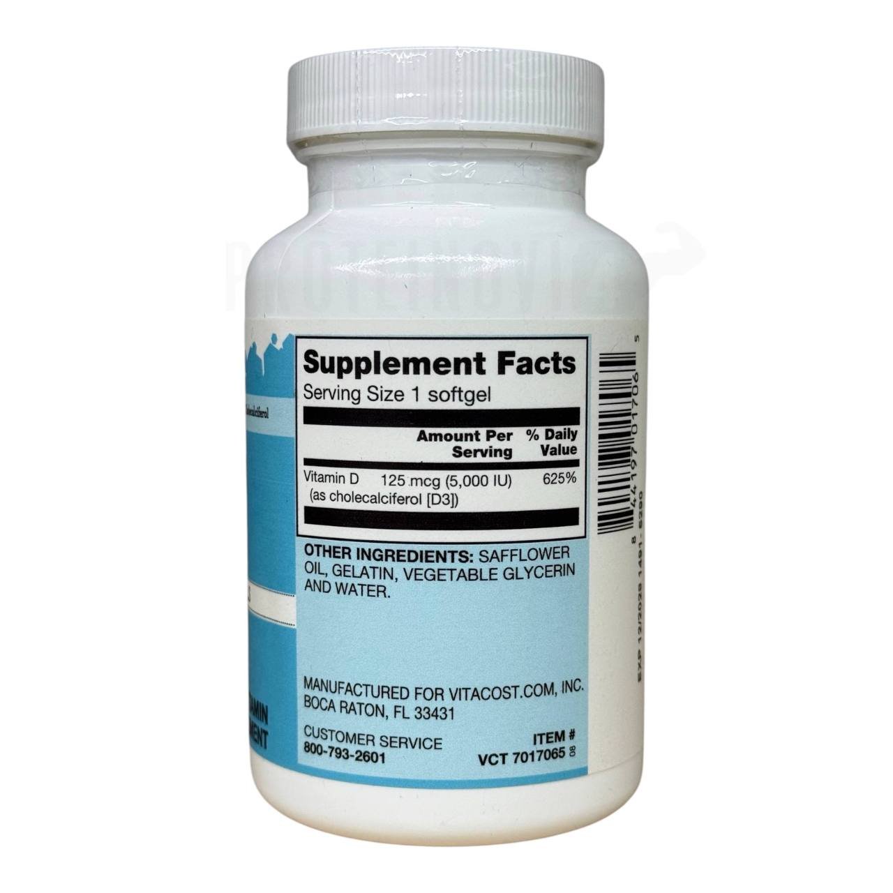Vitacost Vitamin D3 5000IU Mini Gels 100Softgels