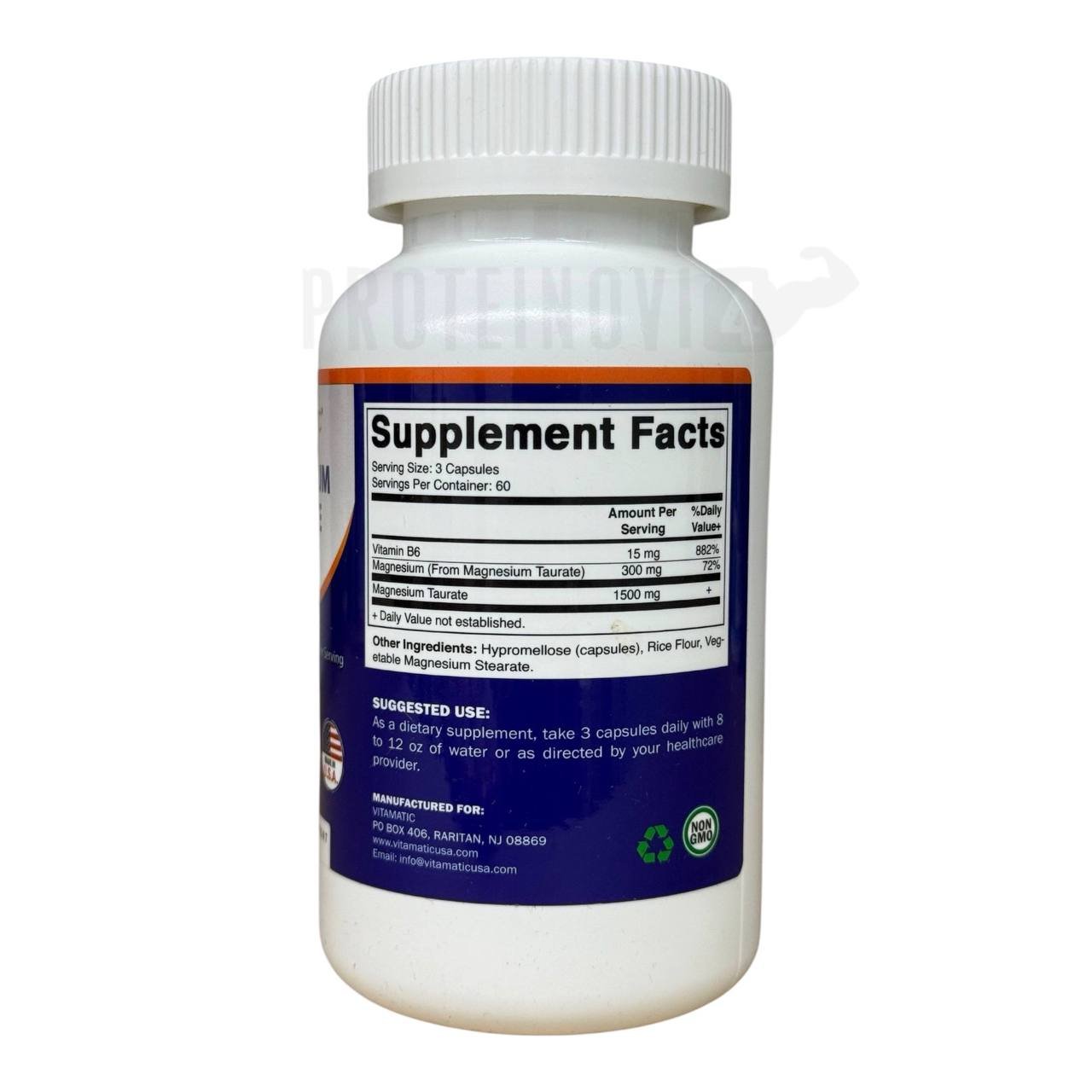 Vitamatic Magnesium Taurate with B6 180VegCaps