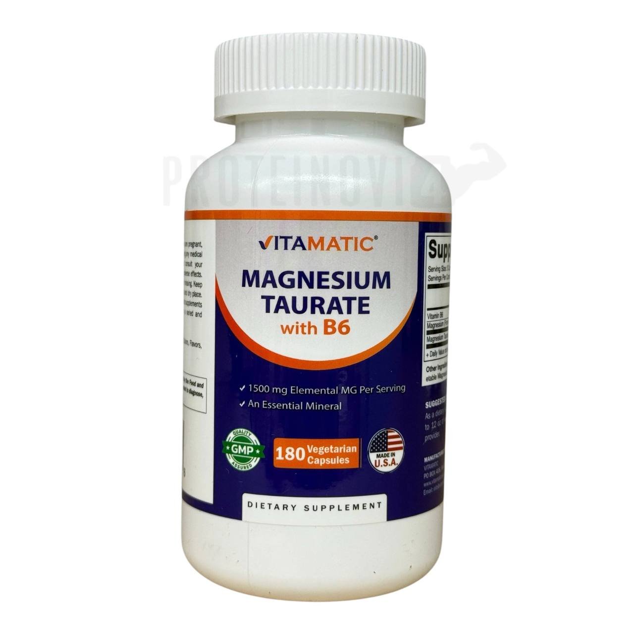 Vitamatic Magnesium Taurate with B6 180VegCaps
