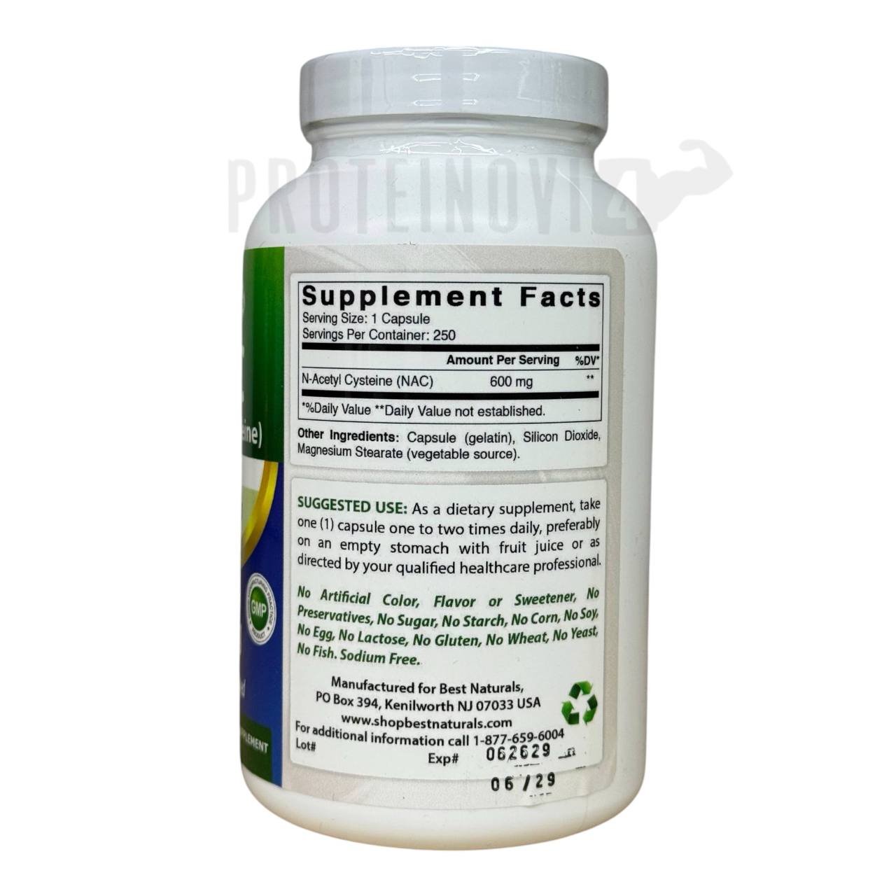 Best Naturals NAC N-Acetyl Cysteine 600mg 250Caps