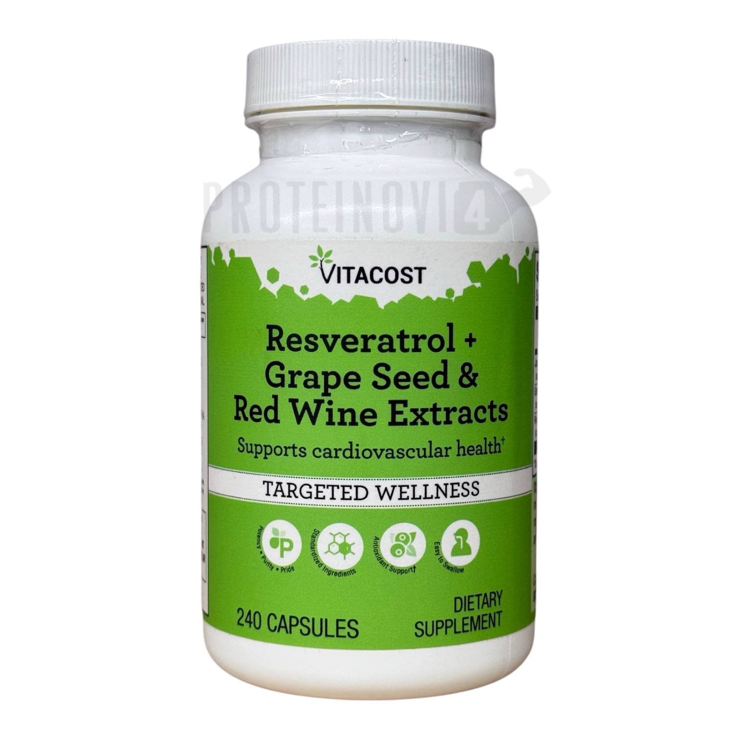 Vitacost Resveratrol + Grape Seed & Red Wine Extracts 240Caps
