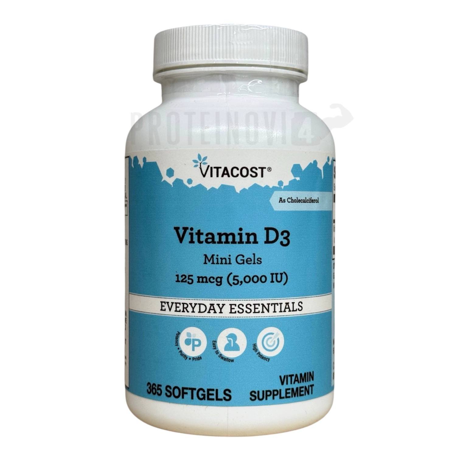 Vitacost Vitamin D3 5000IU Mini Gels 365Softgels