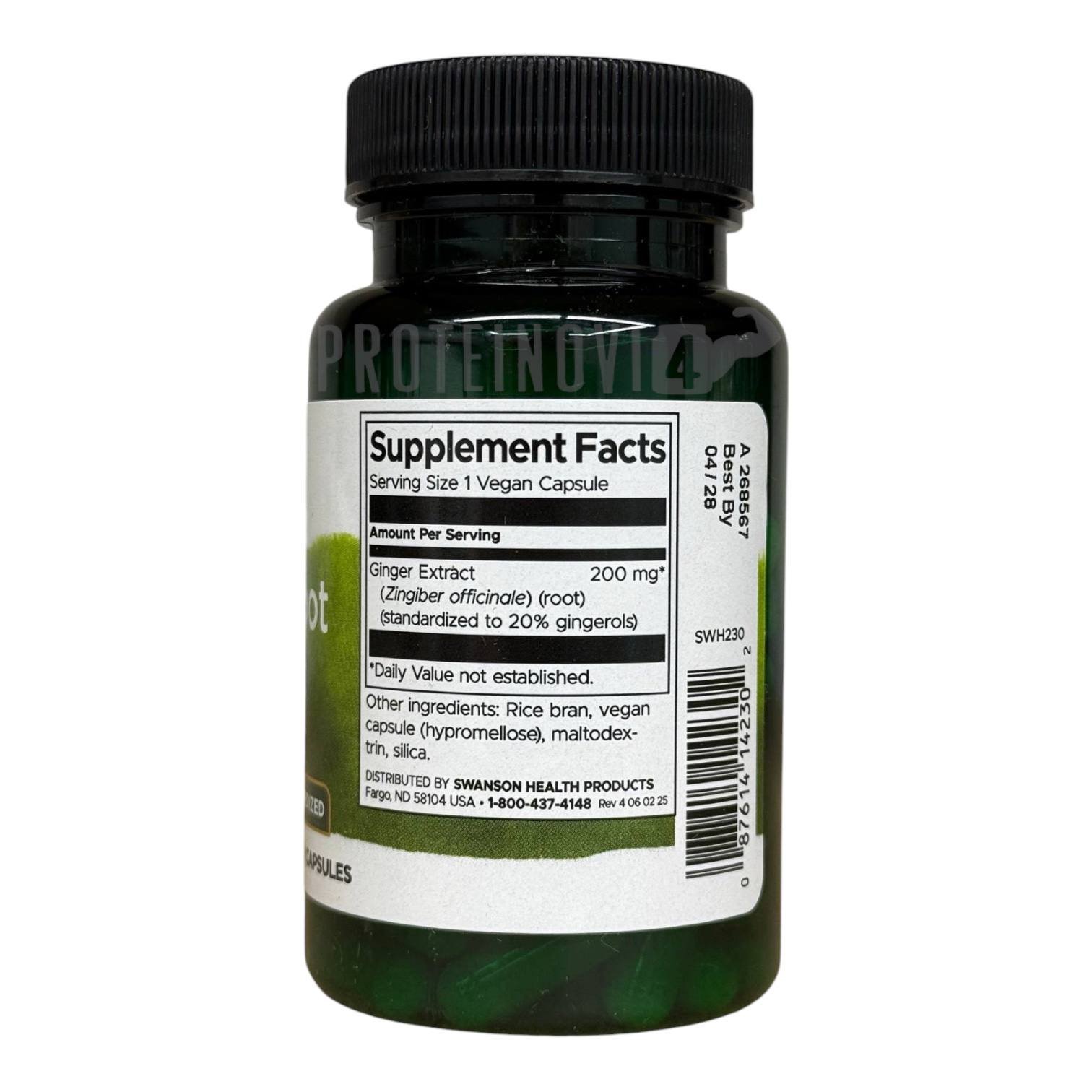 Swanson Ginger Root Extract 200mg 60VegCaps