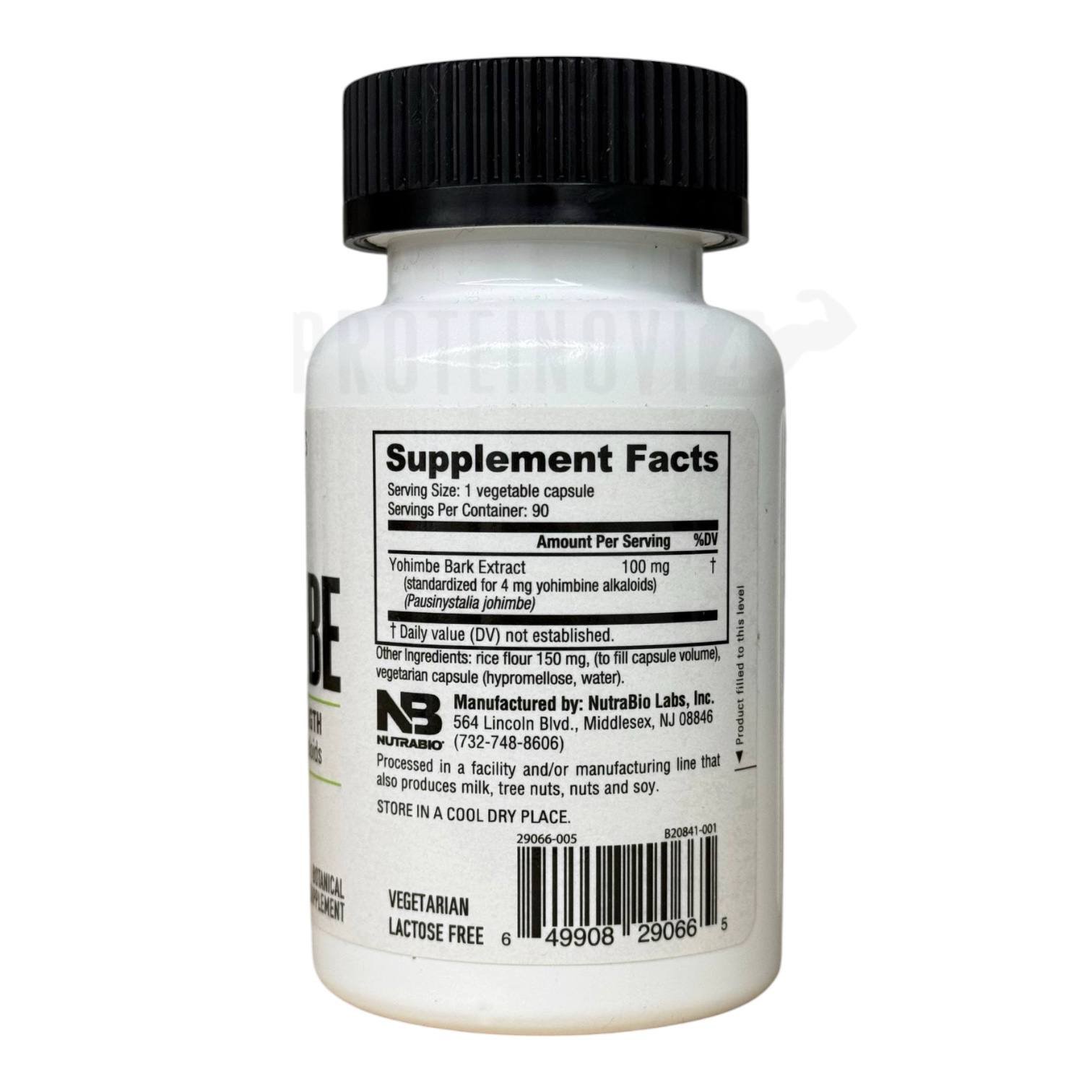 NutraBio Wellness Yohimbe 4mg 90Caps
