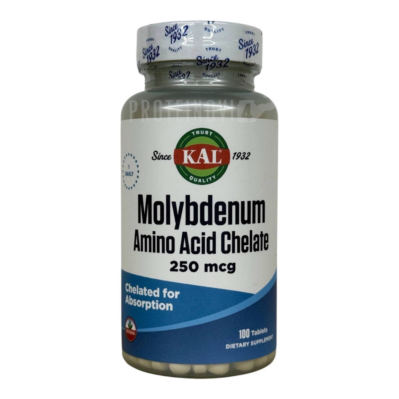 KAL Molybdenum Amino Acid Chelate 250mcg 100Tabs